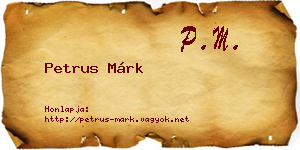 Petrus Márk névjegykártya